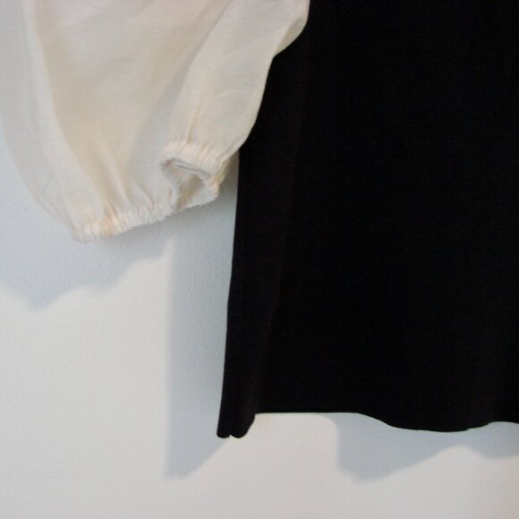 Miou Muse Black Cream Pouf Top Knit Ribbed Stretch Victorian Romantic Size Small - Picture 15 of 15